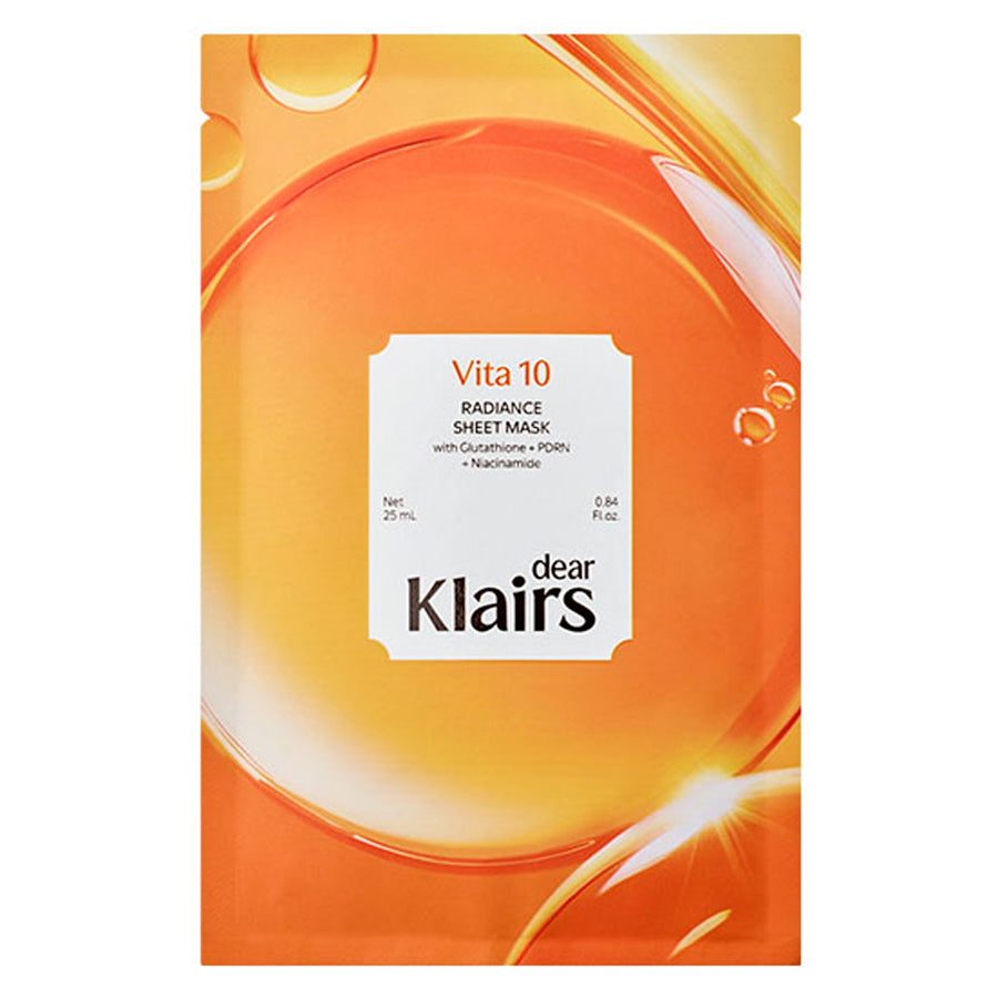 KLAIRS Vita 10 Radiance Sheet Mask - Peaches&Creme Shop Korean Skincare Malta