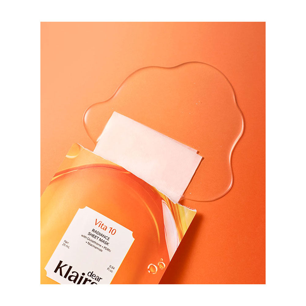 KLAIRS Vita 10 Radiance Sheet Mask - Peaches&Creme Shop Korean Skincare Malta