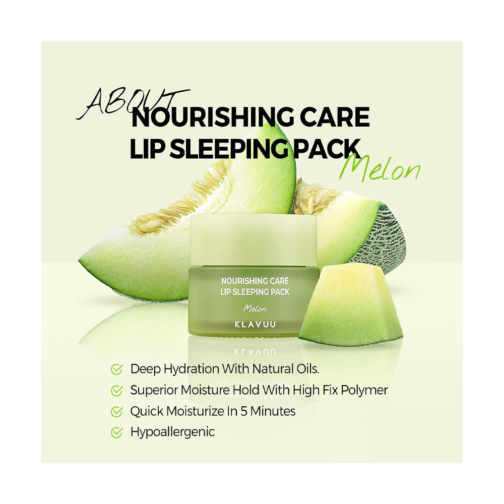 KLAVUU Nourishing Care Lip Sleeping Pack MELON - Peaches&Creme Shop Korean Skincare Malta