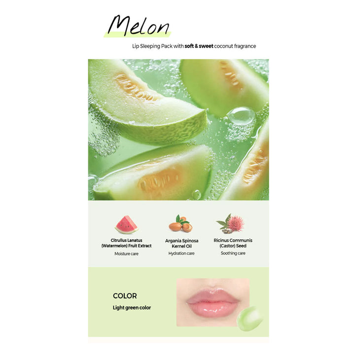 KLAVUU Nourishing Care Lip Sleeping Pack MELON - Peaches&Creme Shop Korean Skincare Malta