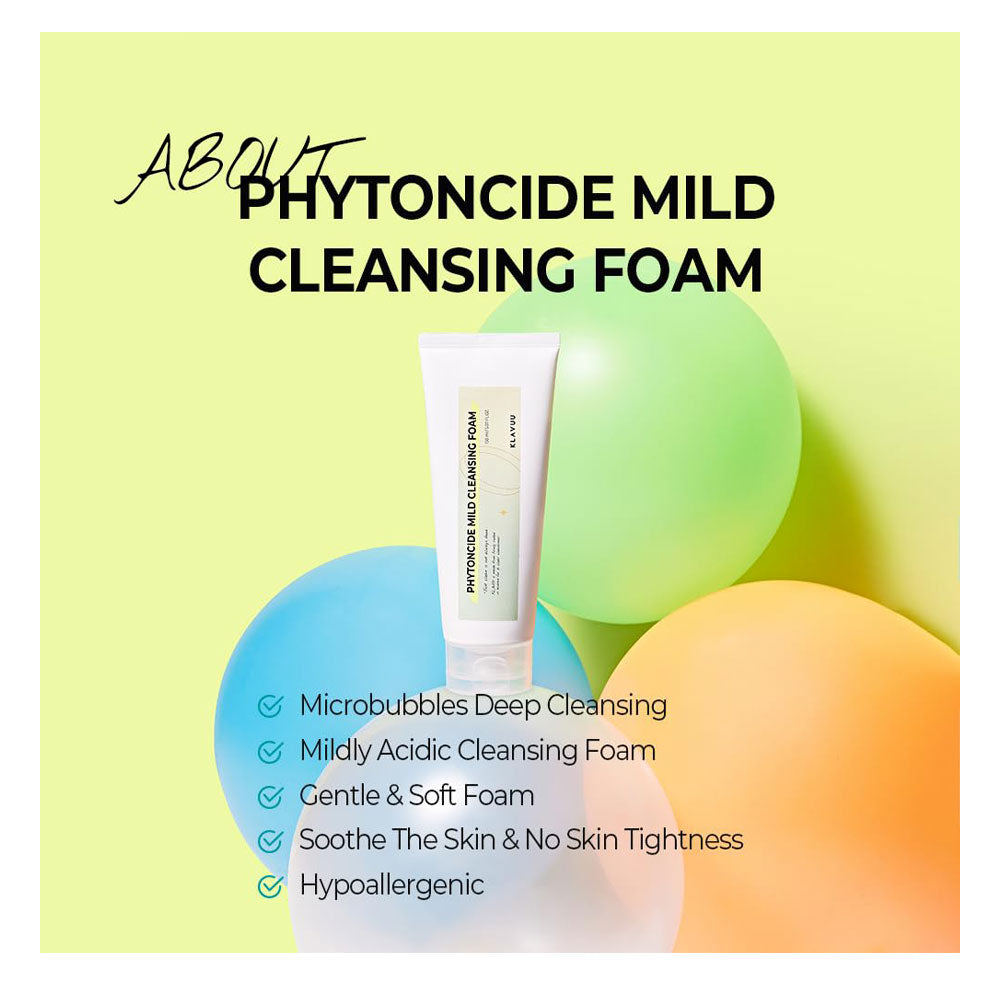 KLAVUU Phytoncide Mild Cleansing Foam - Peaches&Creme Shop Korean Skincare Malta