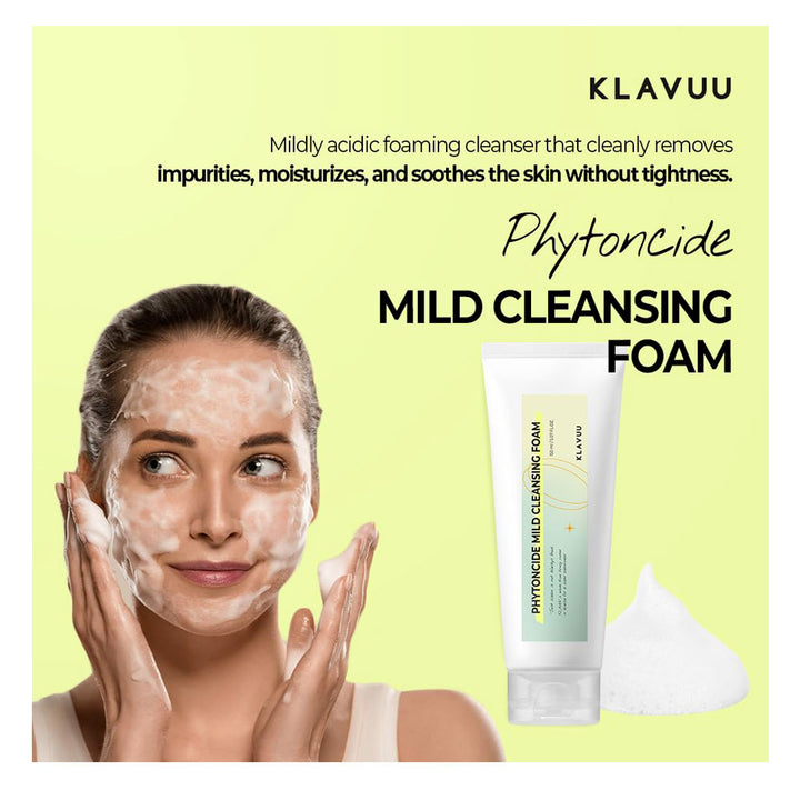 KLAVUU Phytoncide Mild Cleansing Foam - Peaches&Creme Shop Korean Skincare Malta