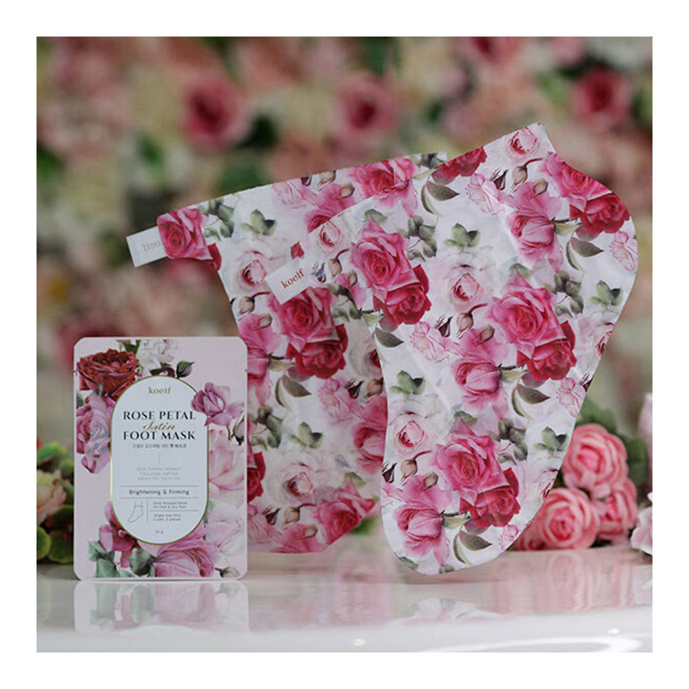 KOELF Rose Petal Satin Foot Mask - Peaches&Creme Shop Korean Skincare Malta