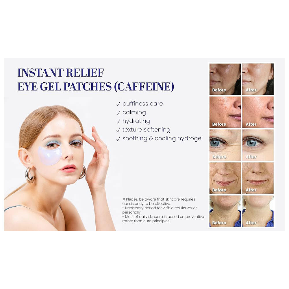 KSECRET Instant Relief Eye Gel Patches (CAFFEINE)- Peaches&Creme Shop Korean Skincare Malta