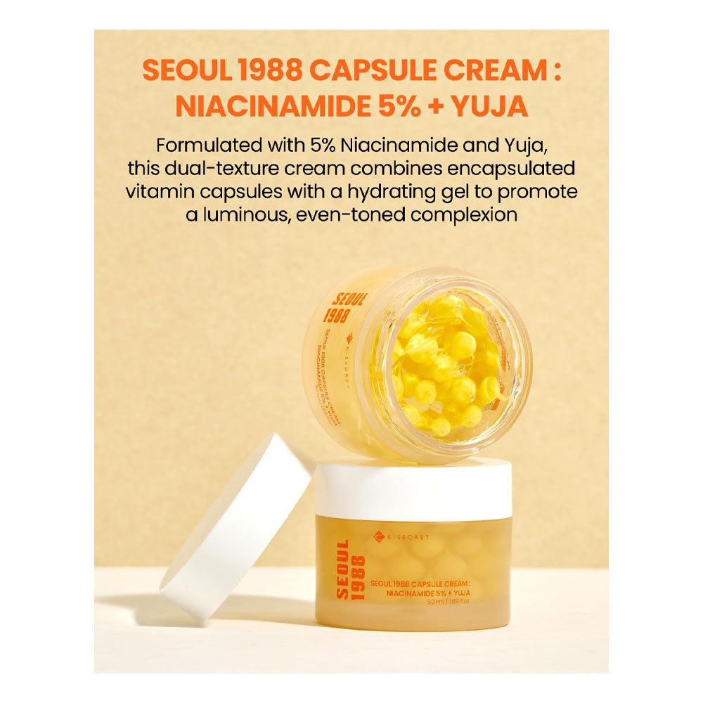 KSECRET Seoul 1988 Capsule Cream: Niacinamide 5% + Yuja - Peaches&Creme Shop Korean Skincare Malta