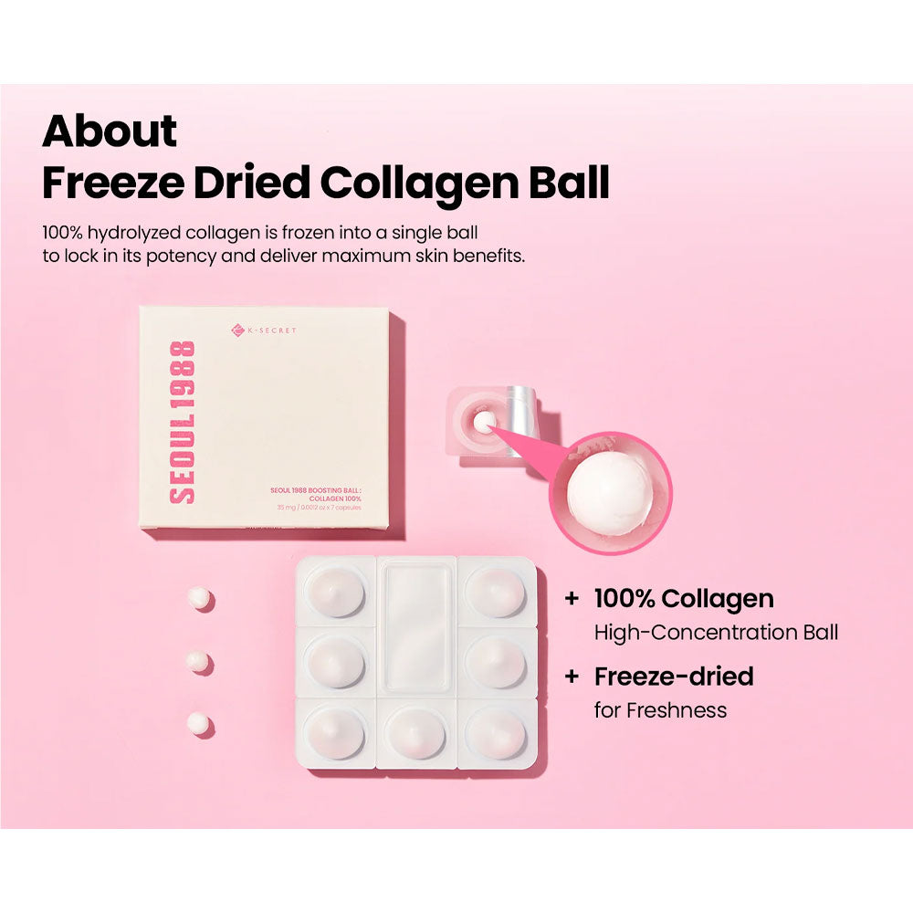KSECRET Seoul 1988 Boosting Ball : Collagen 100% - Peaches&Creme Shop Korean Skincare Malta