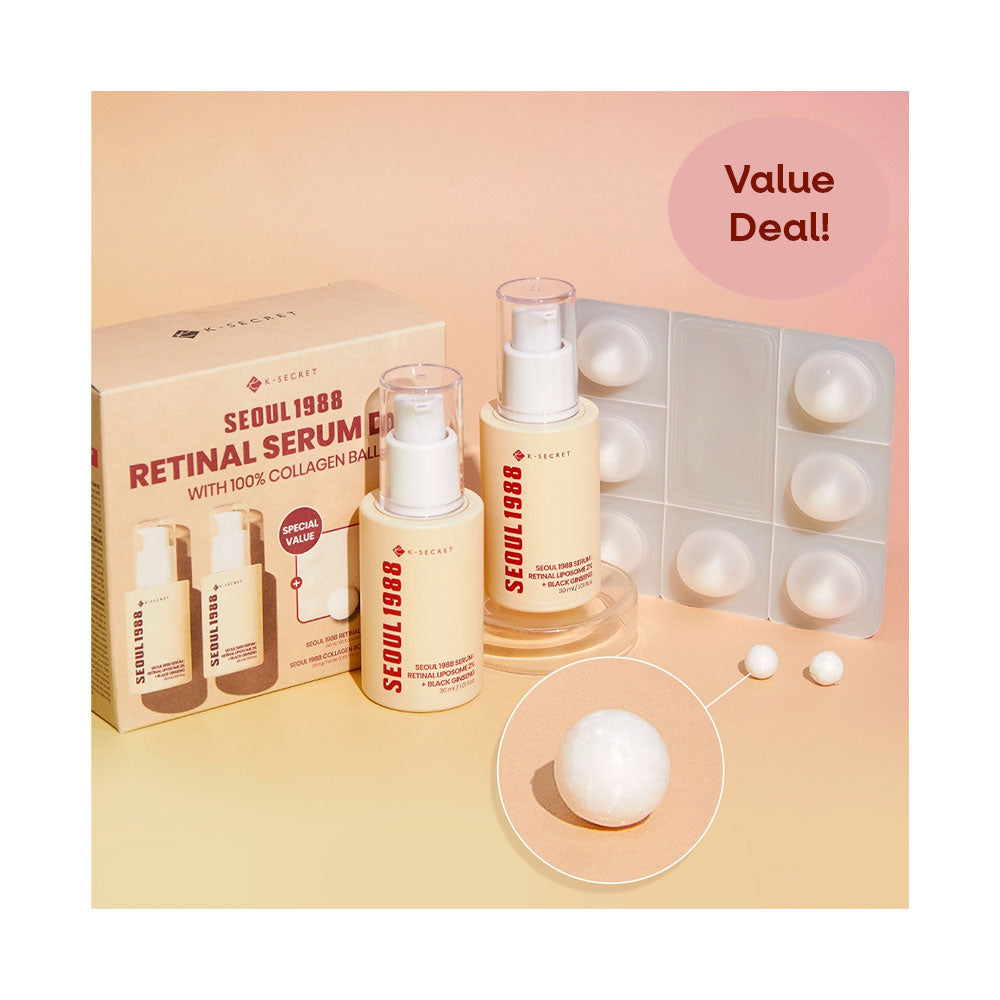 KSECRET SEOUL 1988: Retinal Black Ginseng Serum Double Set - Peaches&Creme Shop Korean Skincare Malta