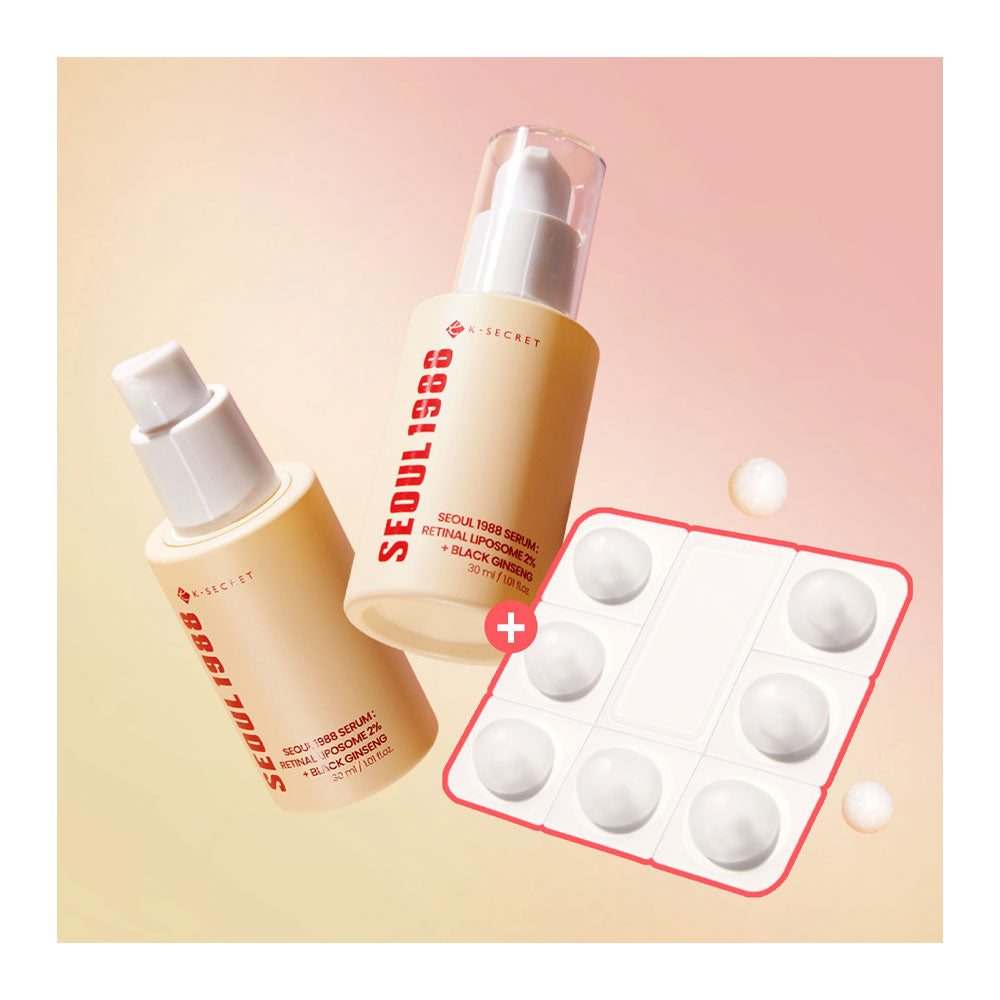 KSECRET SEOUL 1988: Retinal Black Ginseng Serum Double Set - Peaches&Creme Shop Korean Skincare Malta