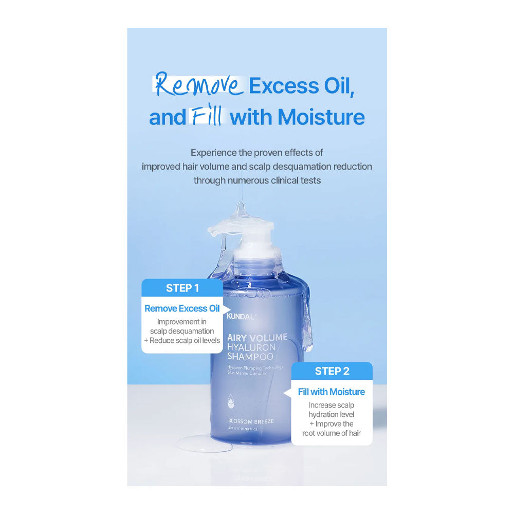 KUNDAL Airy Volume Hyaluron Shampoo - Peaches&Creme Shop Korean Skincare Malta