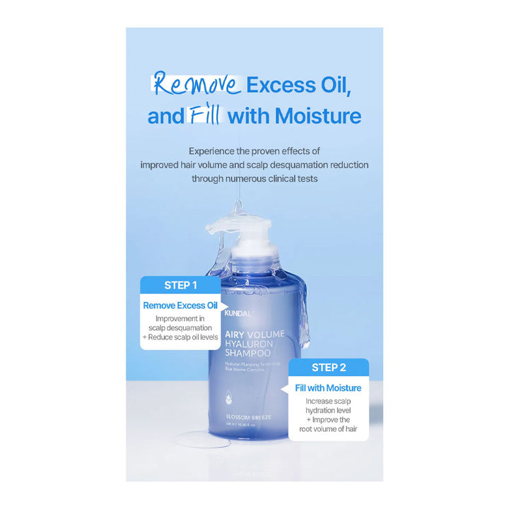 KUNDAL Airy Volume Hyaluron Shampoo - Peaches&Creme Shop Korean Skincare Malta