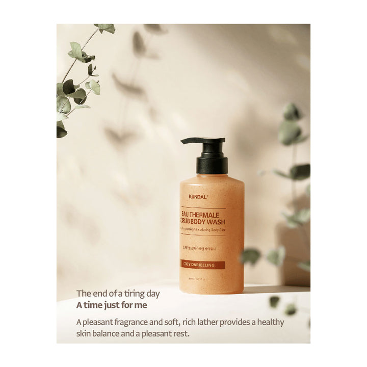 KUNDAL Eau Thermale Scrub Body Wash - Peaches&Creme Shop Korean Skincare Malta