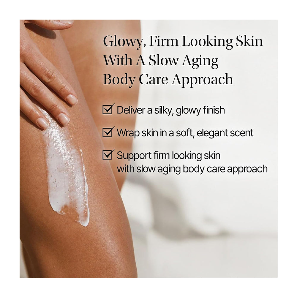 Promotional skincare graphic showing a close-up of a person&