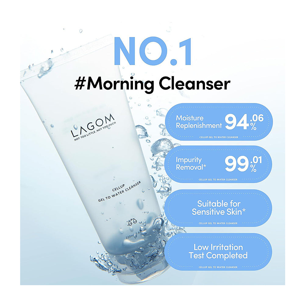 LAGOM Cellup Gel to Water Cleanser - Peaches&Creme Shop Korean Skincare Malta