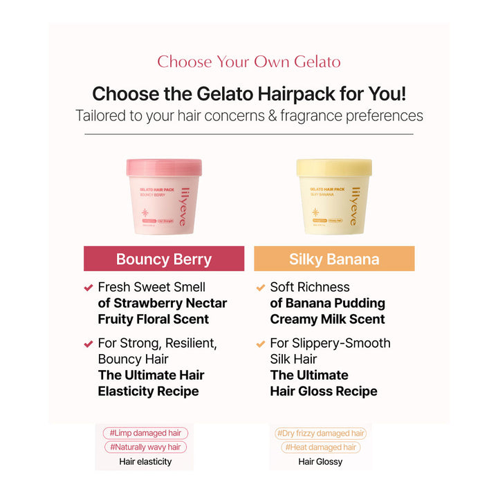 LILYEVE Gelato Hair Pack Silky Banana - Peaches&Creme Shop Korean Skincare Malta