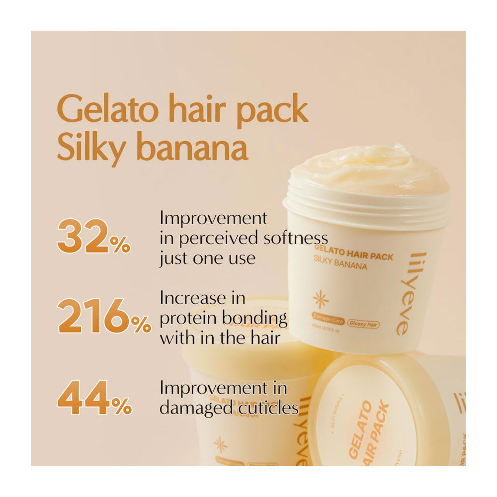 LILYEVE Gelato Hair Pack Silky Banana - Peaches&Creme Shop Korean Skincare Malta
