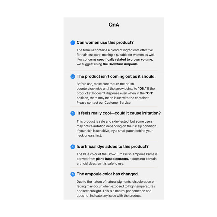 Product Q&amp;A section with text on a white background
