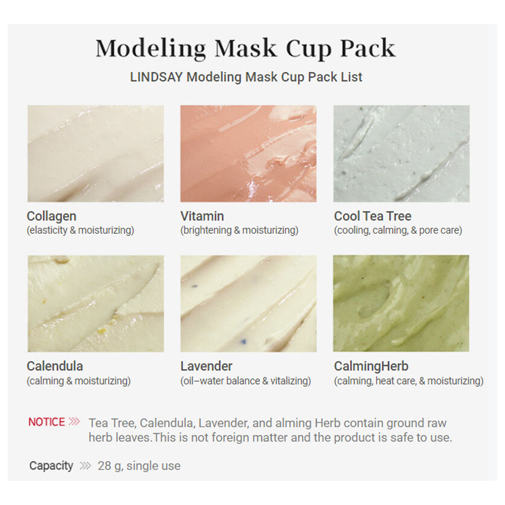 Lincy Pack Box LINDSAY Modeling Mask Cup Pack Collagen- Peaches&Creme Korean Skincare ...