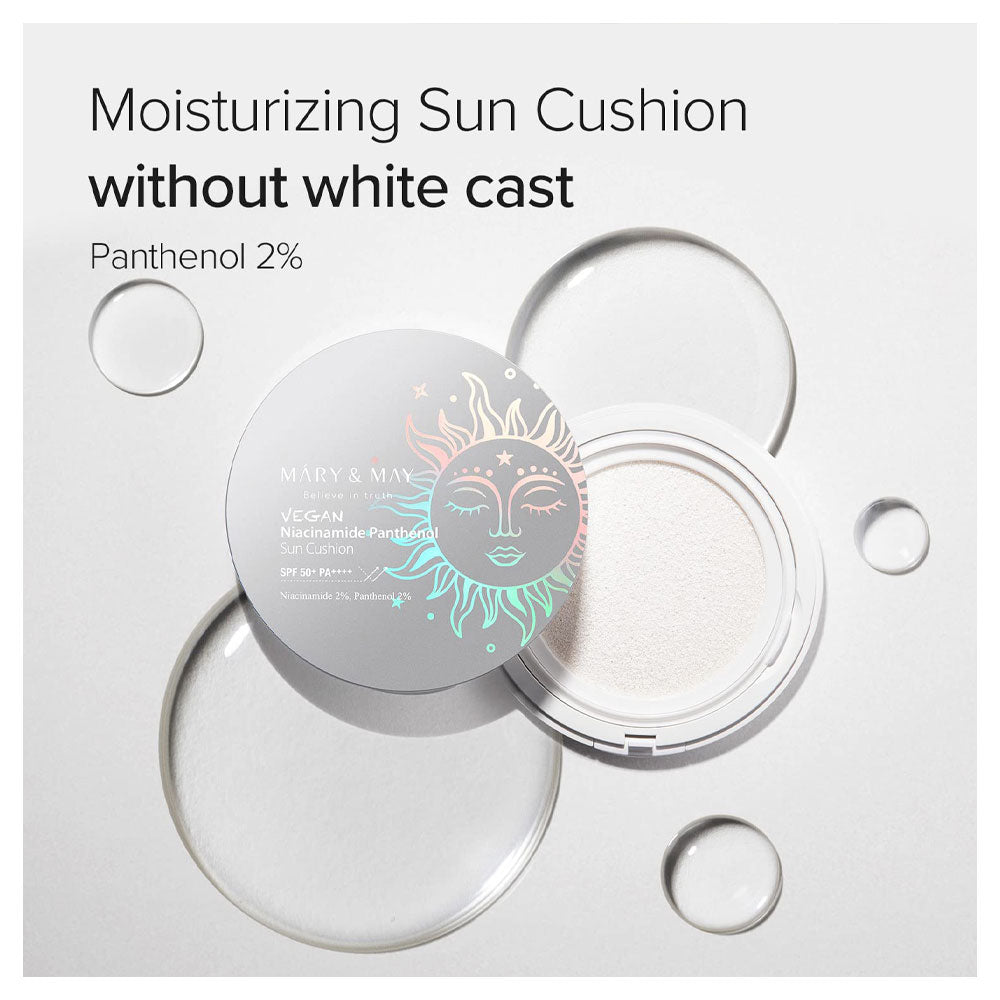 MARY&MAY Vegan Niacinamide Panthenol Sun Cushion - Peaches&Creme Shop Korean Skincare Malta