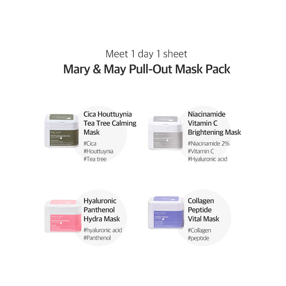 MARY & MAY Hyaluronic Panthenol Hydra Mask - Peaches&Creme Shop Korean Skincare Malta