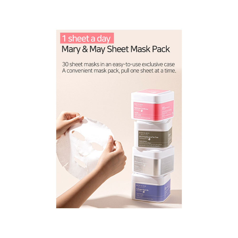 MARY & MAY Hyaluronic Panthenol Hydra Mask - Peaches&Creme Shop Korean Skincare Malta