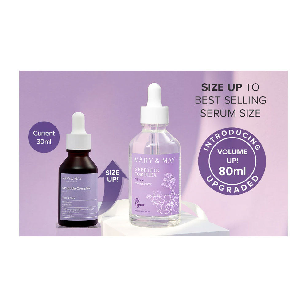 MARY&MAY 6 Peptide Complex Serum - Peaches&Creme Shop Korean Skincare Malta