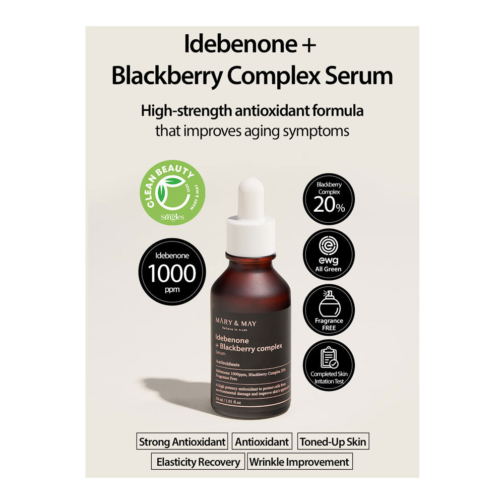 MARY & MAY Idebenone + Blackberry Complex Serum - Peaches&Creme Shop Korean Skincare Malta