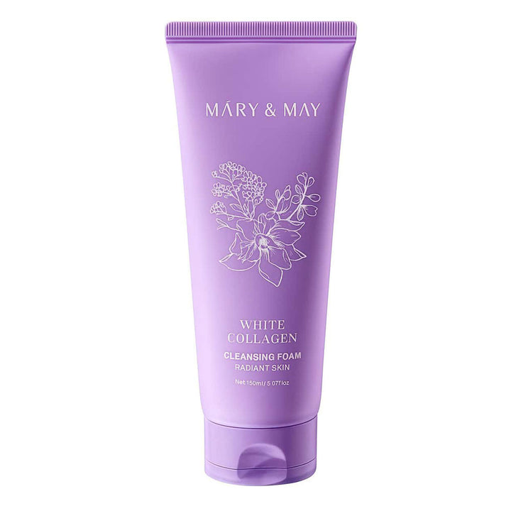 MARY & MAY White Collagen Cleansing Foam - Peaches&Creme Shop Korean Skincare Malta