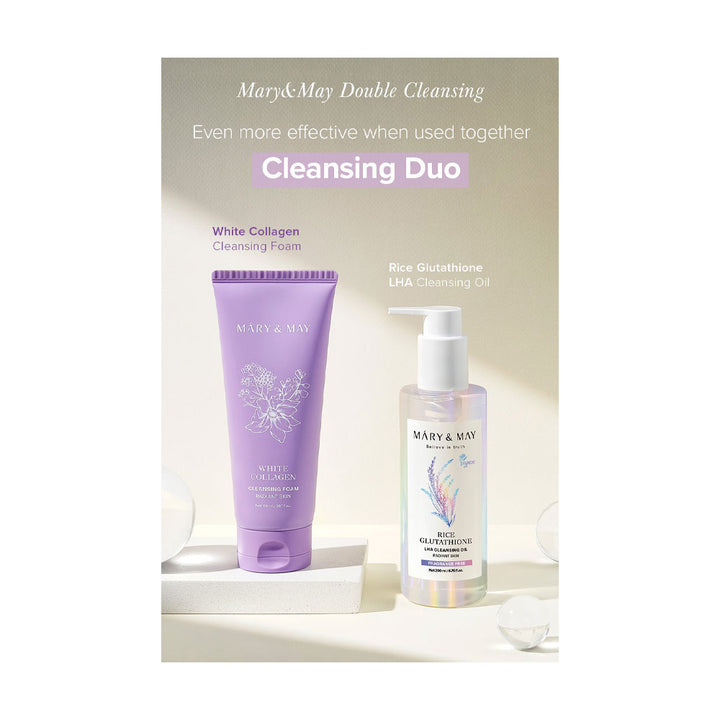 MARY & MAY White Collagen Cleansing Foam - Peaches&Creme Shop Korean Skincare Malta
