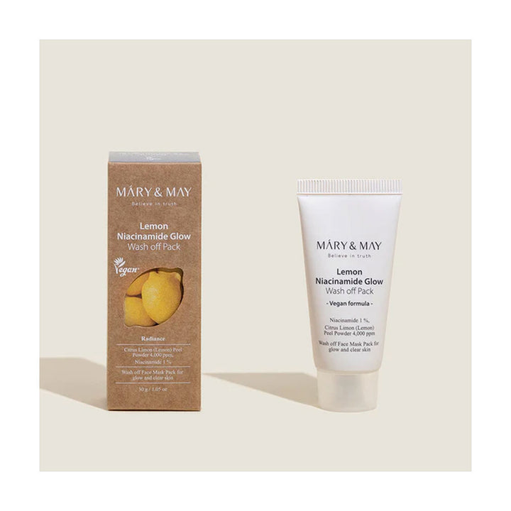 MARY & MAY Lemon Niacinamide Glow Wash Off Mask Pack - Peaches&Creme Shop Korean Skincare Malta