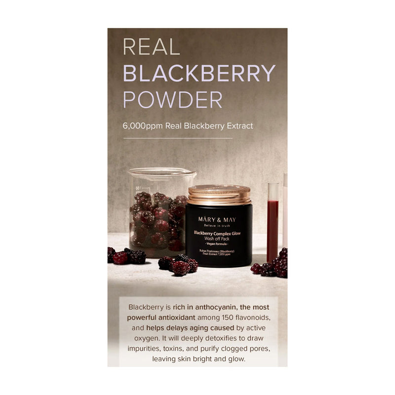 MARY & MAY Blackberry Complex Glow Wash Off Pack - Peaches&Creme Shop Korean Skincare Malta
