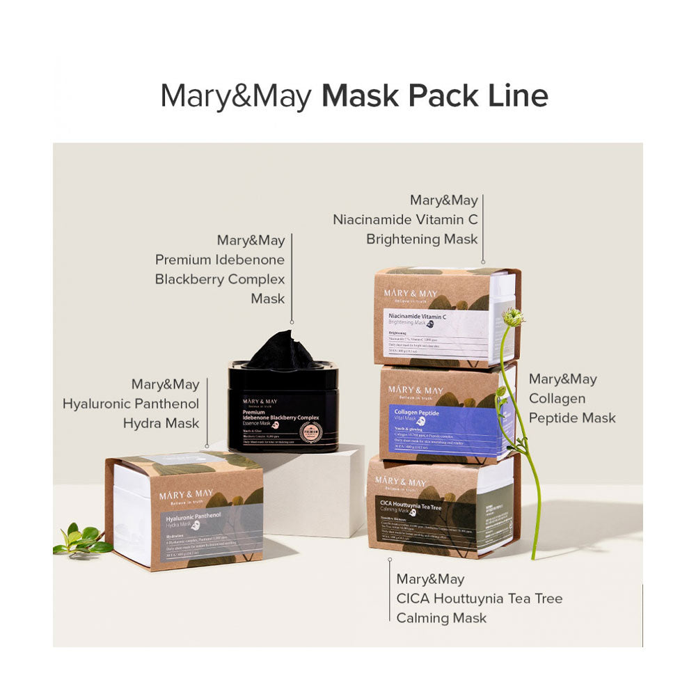 MARY&MAY Premium Idebenone Blackberry Complex Essence Mask - Peaches&Creme Shop Korean Skincare Malta