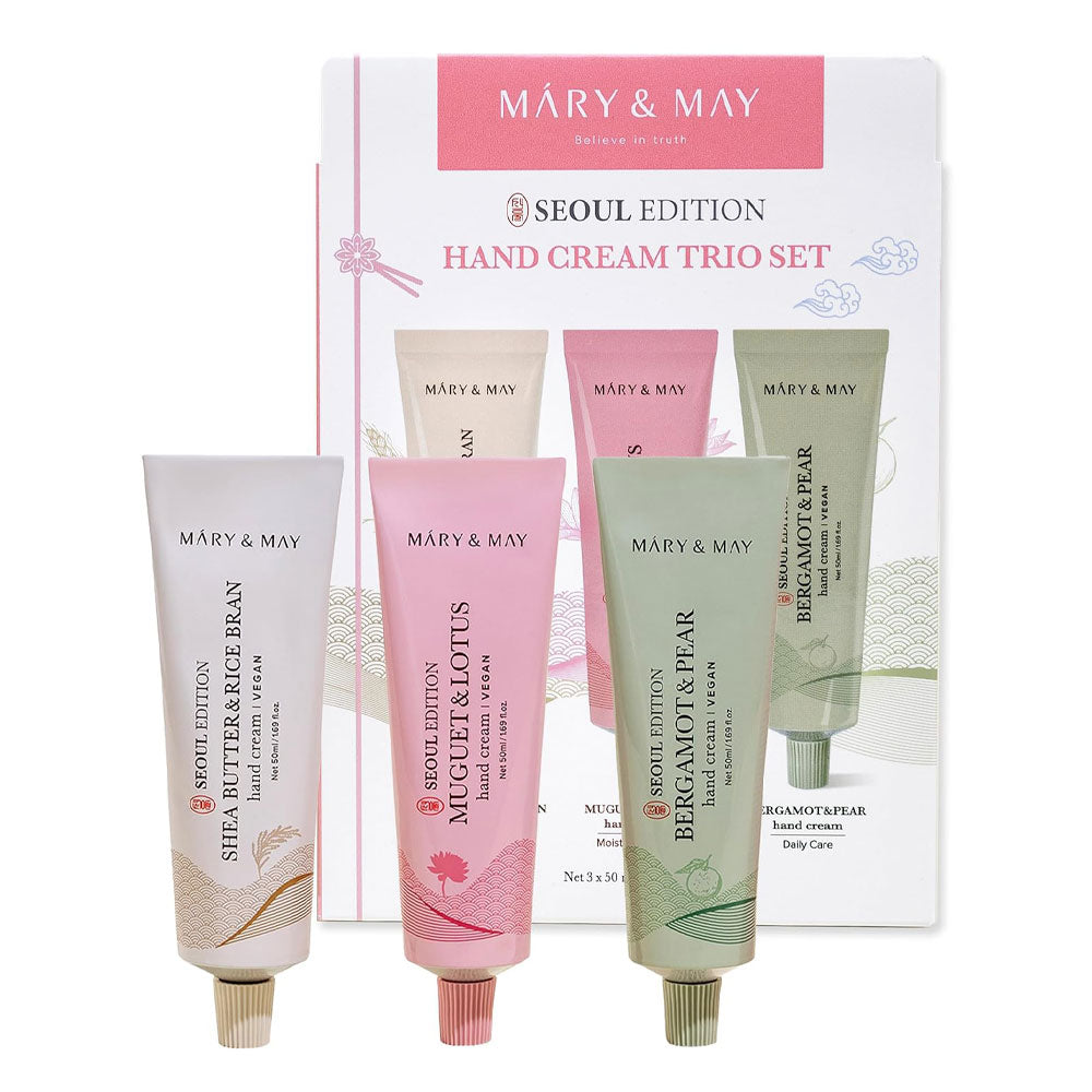 MARY&MAY Seoul Edition Hand Cream Trio Set - Peaches&Creme Shop Korean Skincare Malta