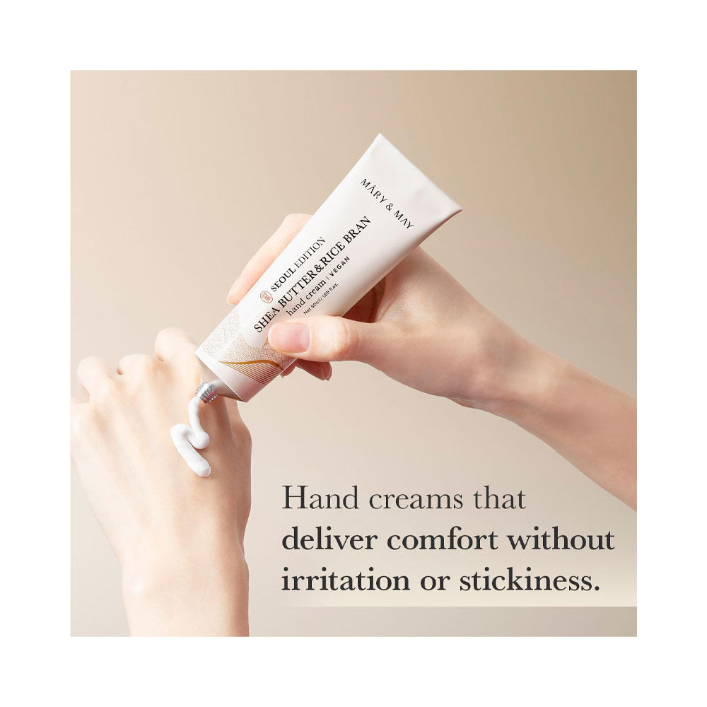 MARY&MAY SEOUL EDITION Shea Butter & Rice Bran Hand Cream - Peaches&Creme Shop Korean Skincare Malta