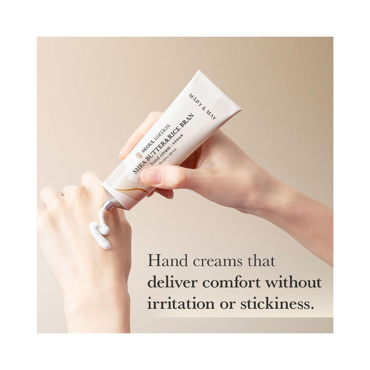 MARY&MAY SEOUL EDITION Shea Butter & Rice Bran Hand Cream - Peaches&Creme Shop Korean Skincare Malta