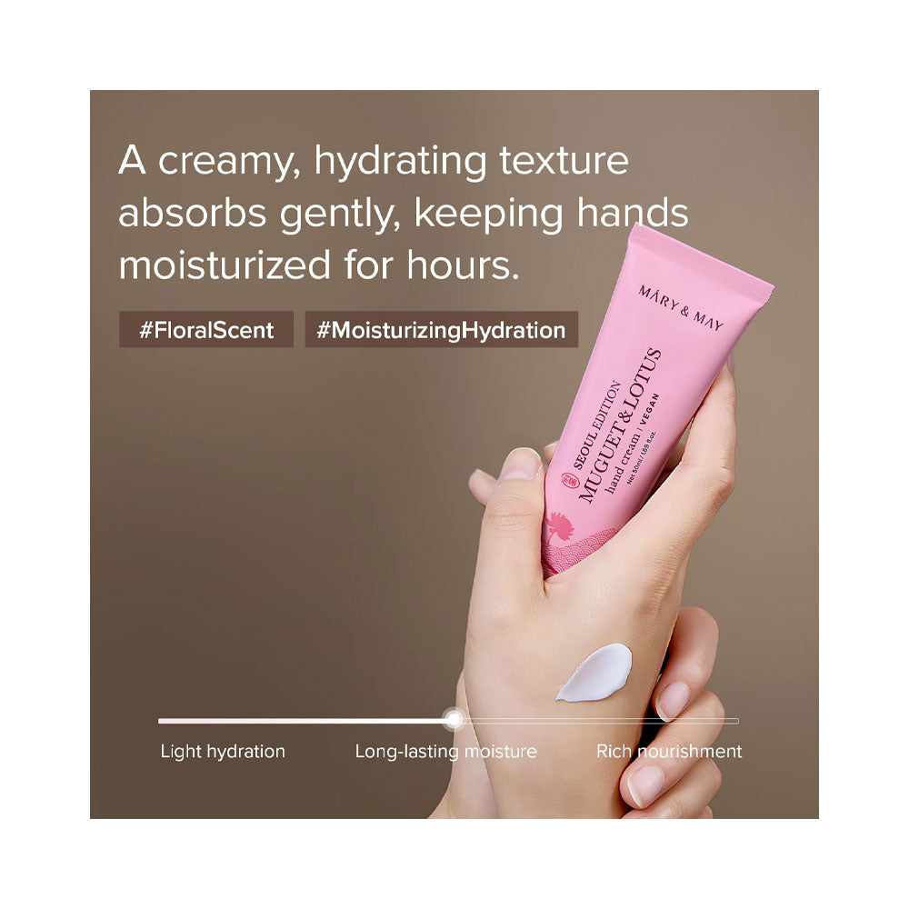 MARY&MAY SEOUL EDITION Muguet & Lotus Hand Cream - Peaches&Creme Shop Korean Skincare Malta