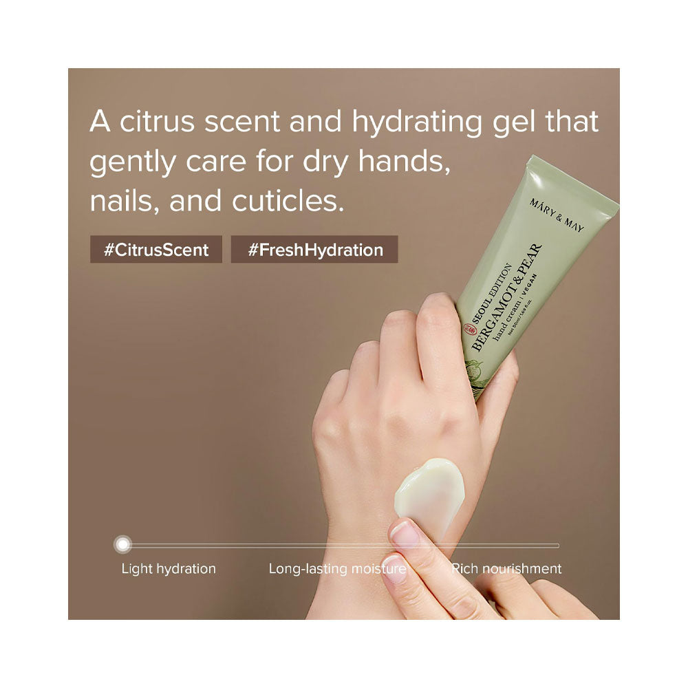 MARY&MAY SEOUL EDITION Bergamot & Pear Refreshing Hand Cream - Peaches&Creme Shop Korean Skincare Malta