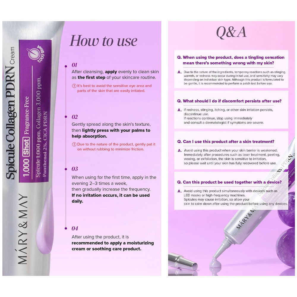 MARY&MAY Spicule Collagen PDRN Cream - Peaches&Creme Shop Korean Skincare Malta