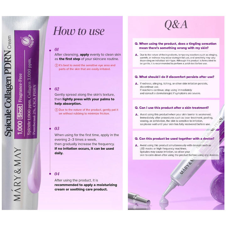 MARY&MAY Spicule Collagen PDRN Cream - Peaches&Creme Shop Korean Skincare Malta