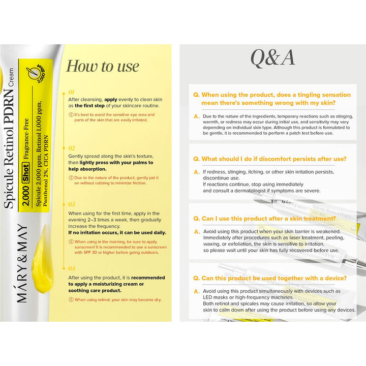 MARY&MAY Spicule Retinol PDRN Cream - Peaches&Creme Shop Korean Skincare Malta