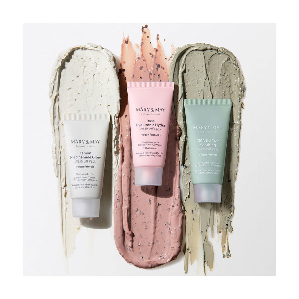 MARY&amp;MAY Vegan Wash Off Mask Mini Gift Set - Peaches&amp;Creme Shop Korean Skincare Malta