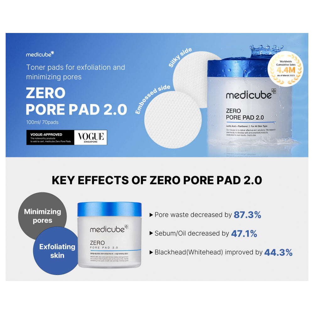 MEDICUBE Zero Pore Pad 2.0 - Peaches&Creme Shop Korean Skincare Malta