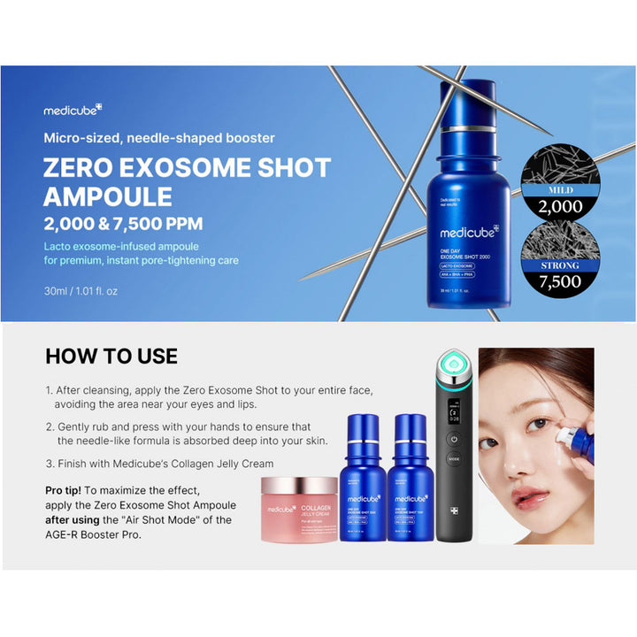 MEDICUBE Zero Exosome Shot 2000 - Peaches&Creme Shop Korean Skincare Malta