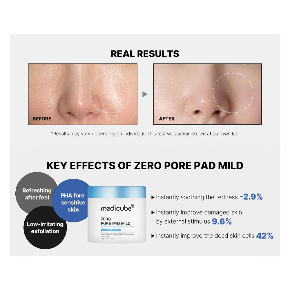 MEDICUBE Zero Pore Pad Mild - Peaches&Creme Shop Korean Skincare Malta