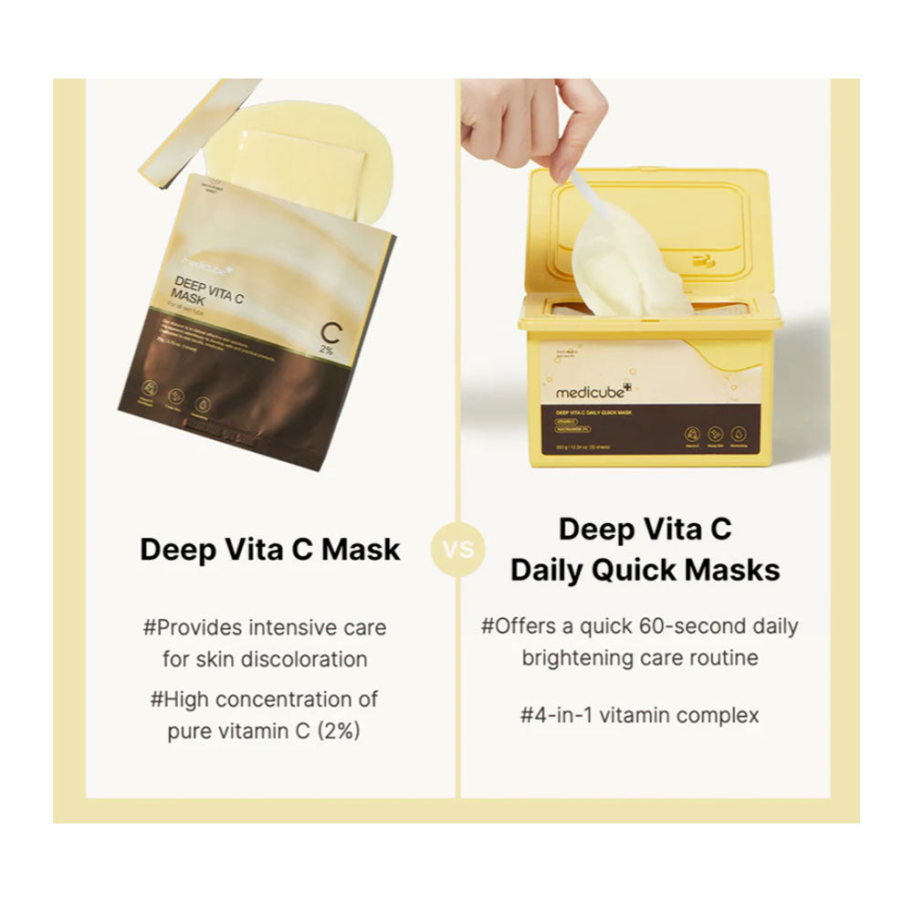 MEDICUBE Deep Vita C Daily Quick Mask - Peaches&Creme Shop Korean Skincare Malta