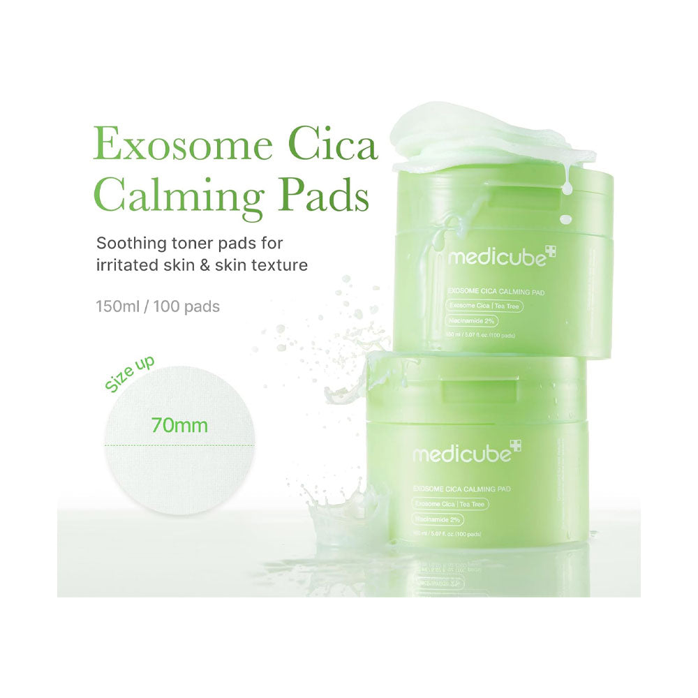 MEDICUBE Exosome Cica Calming Toner Pads - Peaches&Creme Shop Korean Skincare Malta