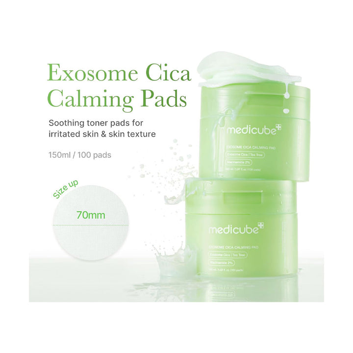 MEDICUBE Exosome Cica Calming Toner Pads - Peaches&Creme Shop Korean Skincare Malta