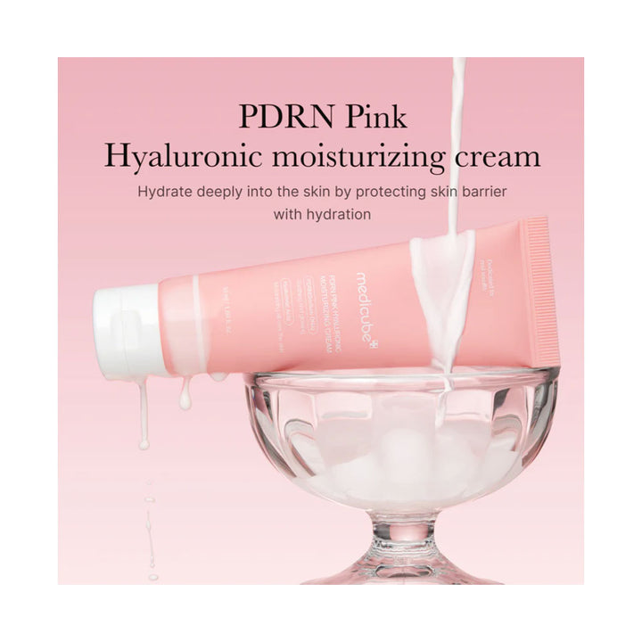 MEDICUBE PDRN Pink Hyaluronic Moisturizing Cream - Peaches&Creme Shop Korean Skincare Malta