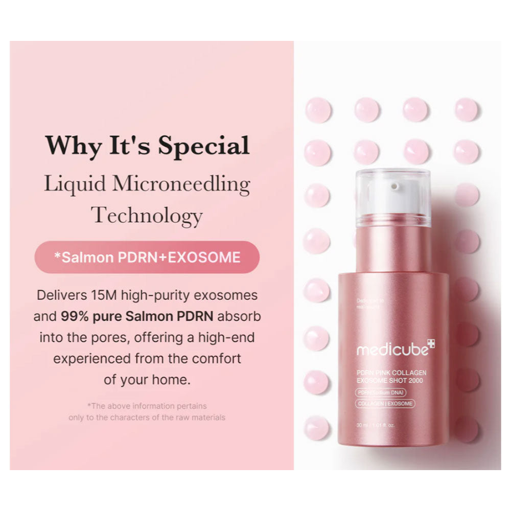 MEDICUBE PDRN Pink Collagen Exosome Shot - Peaches&Creme Shop Korean Skincare Malta