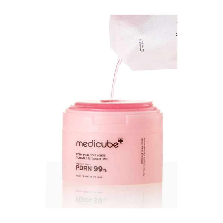 MEDICUBE PDRN Pink Toning Gel Toner Pad - Peaches&Creme Shop Korean Skincare Malta