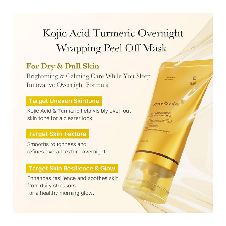 MEDICUBE Kojic Acid Turmeric Night Wrapping Mask - Peaches&Creme Shop Korean Skincare Malta